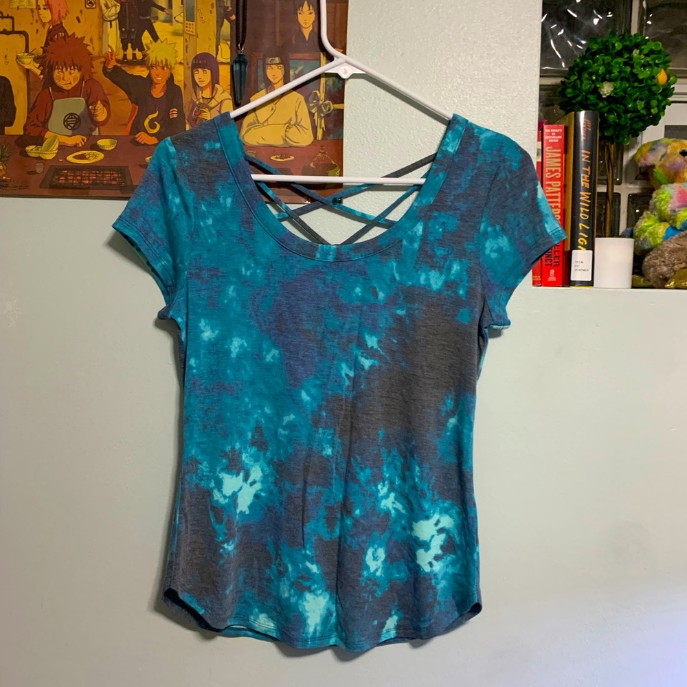 No Boundaries M blue and grey Tide blouse